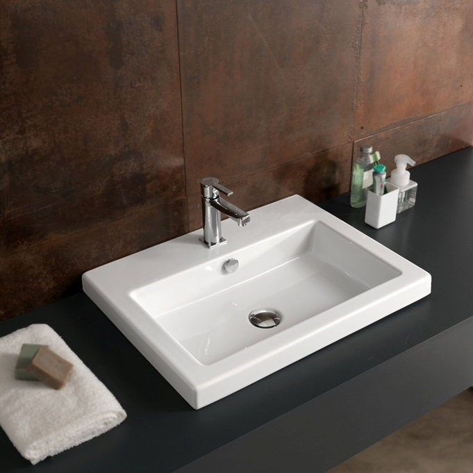 Wrought Studio™ Reilly 17.72'' Glossy White Vitreous China Rectangular